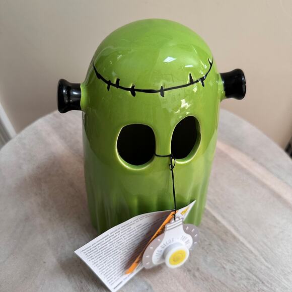 Goblin and Ghoul Halloween Frankenstein Green Ghost 8" Figurine LED LightUp NEW - Picture 10 of 12